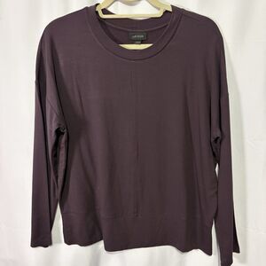 J Jill Sweatshirt Petite Medium Raisin Wearever Collection Fleece Lined Pullover